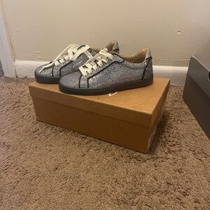 Christian Louboutin Glitter Silver Sneakers